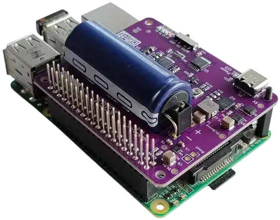 Stubborn Balance Lite UPS HAT Raspberry Pi-re szerelve