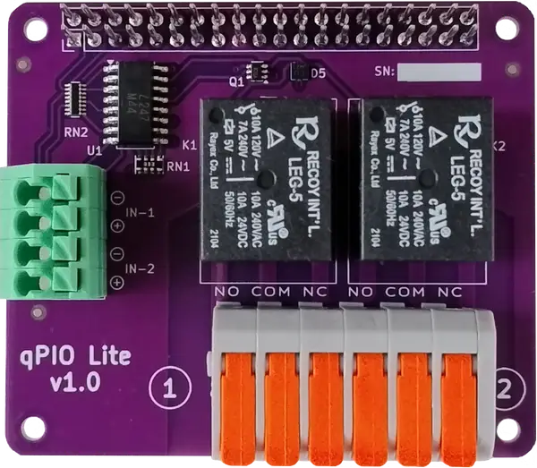 Nexus Lite top view: Clearly visible I/O terminals relays.